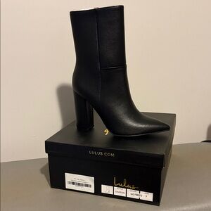 Lulu's Sleek Black Heeled Boots